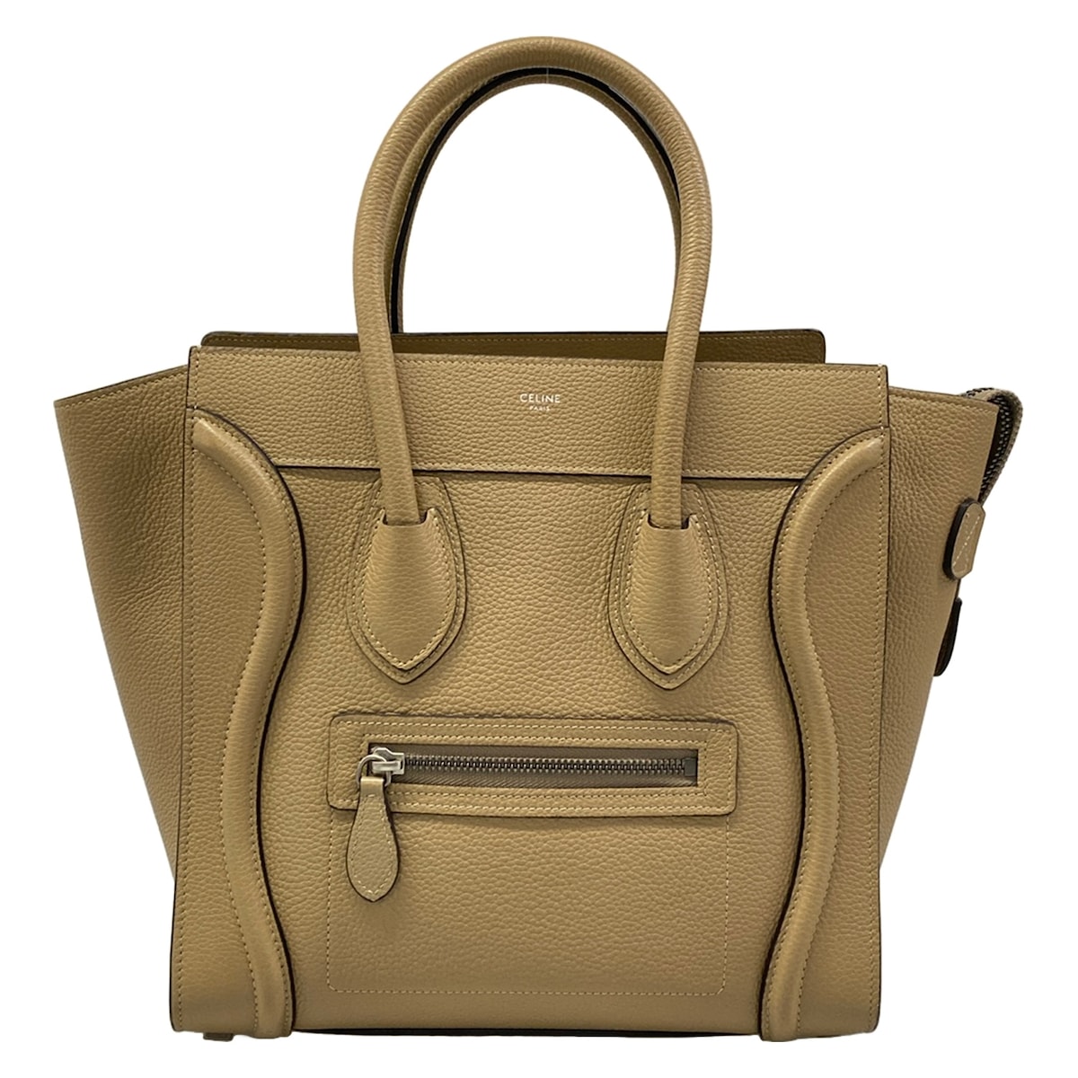 【新着】【中古】CELINE(セリーヌ) ラゲージマイクロショッパー ハンドバック ベージュ なめし革