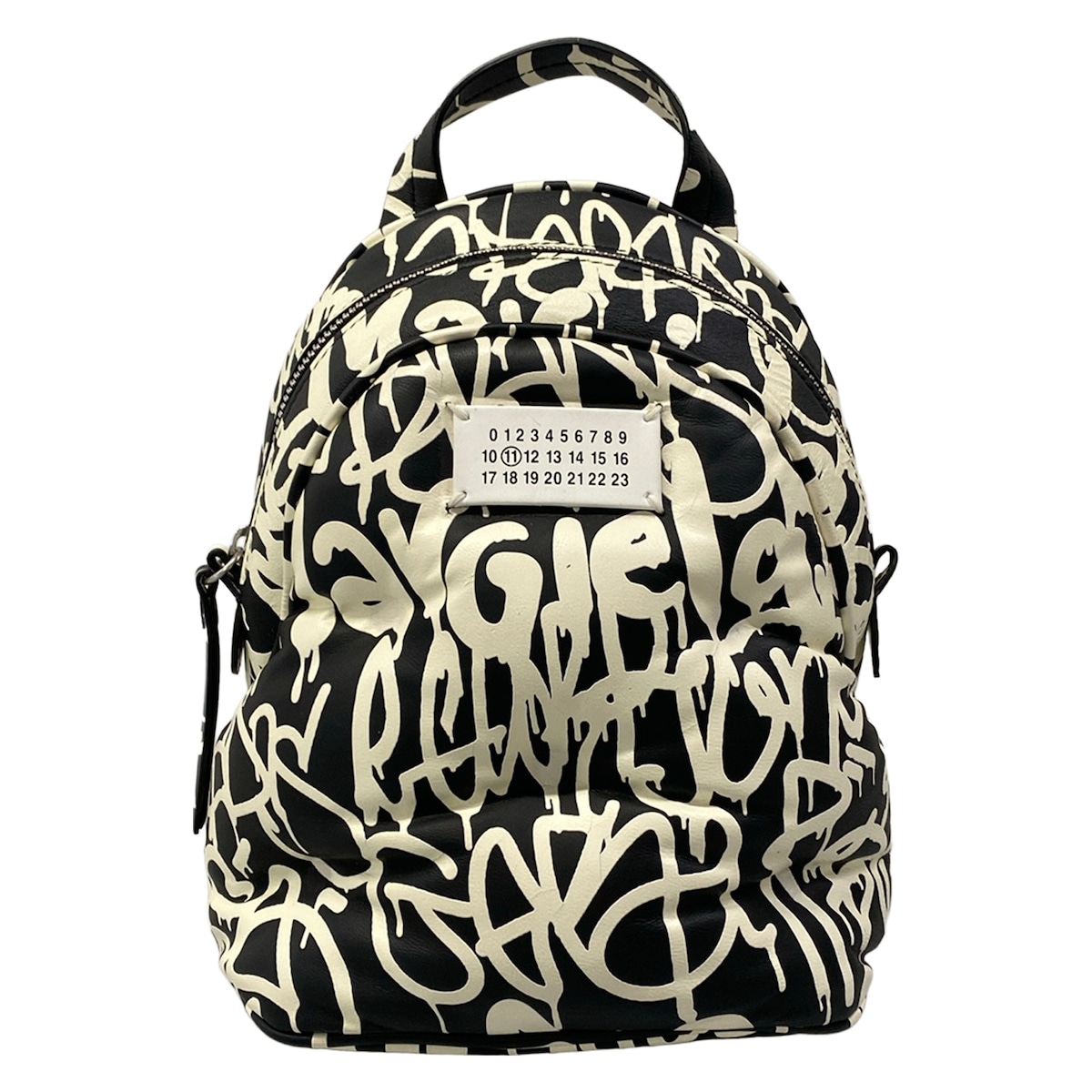 【新着】【中古】Maison Margiela(メゾンマルジェラ) 瓦ゲットー 背嚢 グラフィティ/チェーン店肩肉 象牙色×黒 なめし革