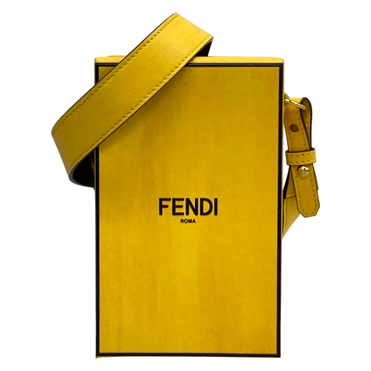 【新着】【中古】FENDI(フェンディ) フェンディパック ショルダーバッグ 黄色×黒 なめし革