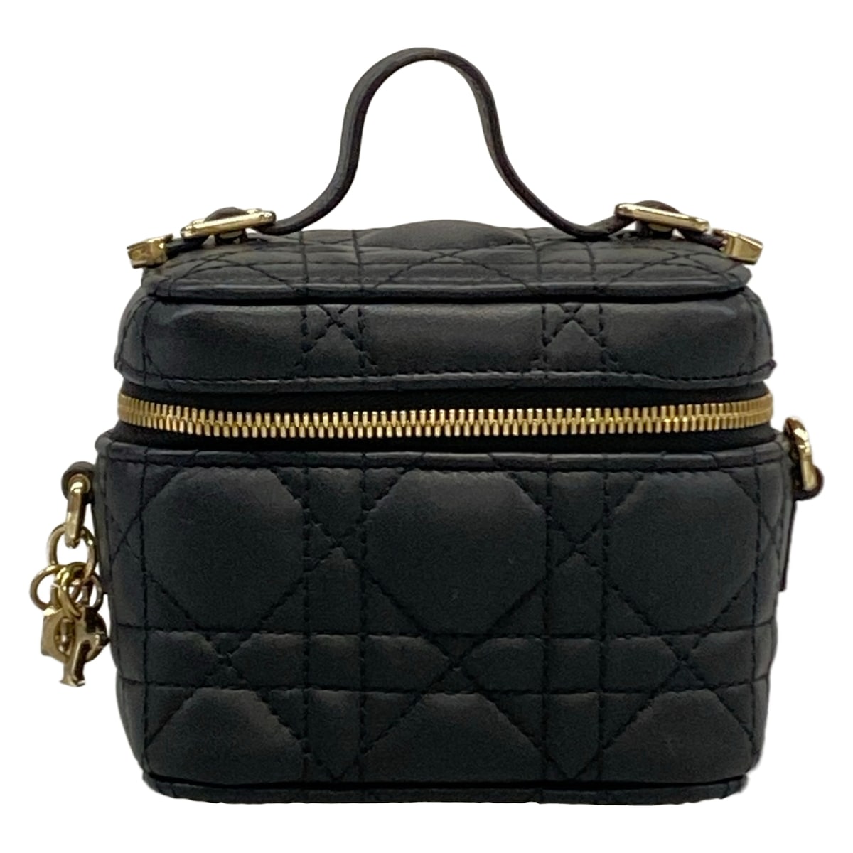 【新着】【中古】DIOR/ChristianDior(クリスチャンディオール/ディオール) レディディオールマイクロヴァニティ バニティバッグ ミニ御徒面子 黒 子ヒツジひと肌