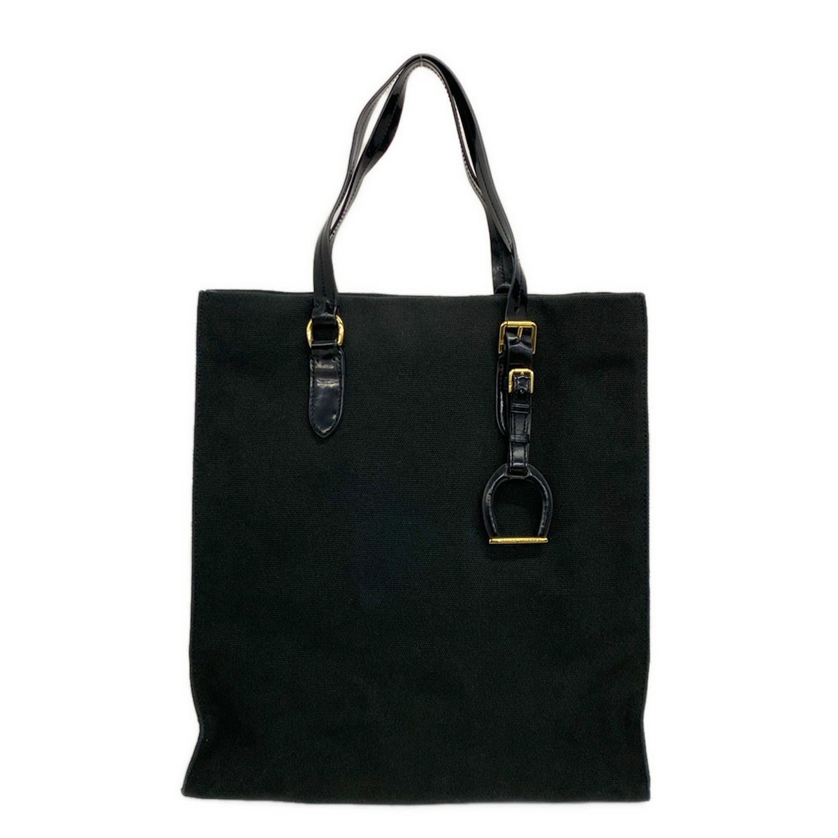 【中古】RalphLauren(ラルフローレン) トートバッグ 黒 なめし革