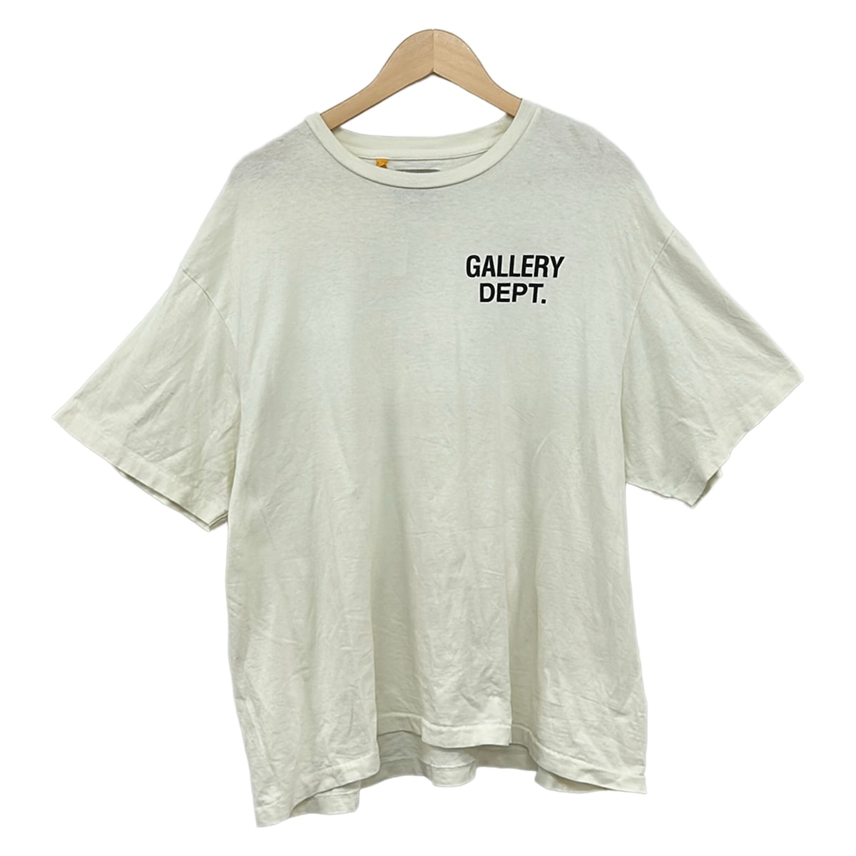 【中古】GALLERY DEPT.(ギャラリーデプト) 半袖ティーシャツ 労働者の一団のど首 象牙色