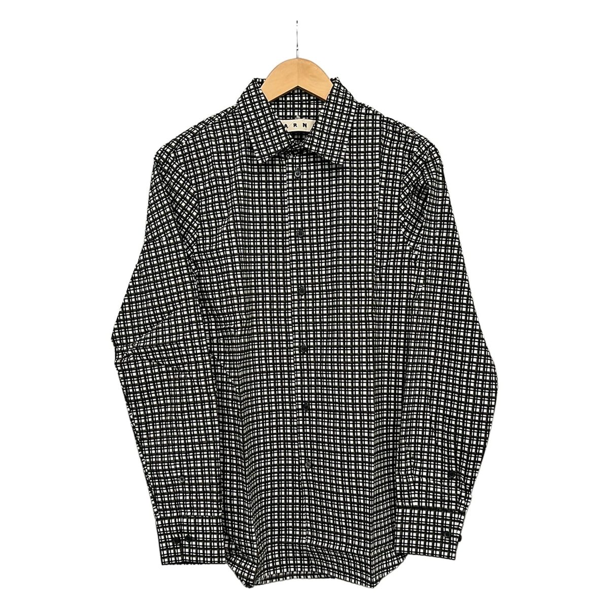 【中古】MARNI(マルニ) 長袖プルオーバー 読み合わせる柄 白×黒×うす暗い赤銅色