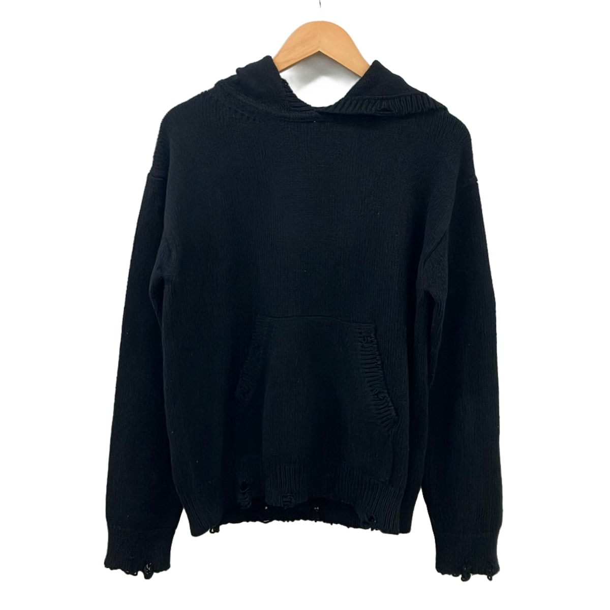 【中古】SAINT LAURENT PARIS(サンローランパリ) 長袖スウェーター 編み物/ティーシャツ 黒 レディースファッション-その他-トップス
