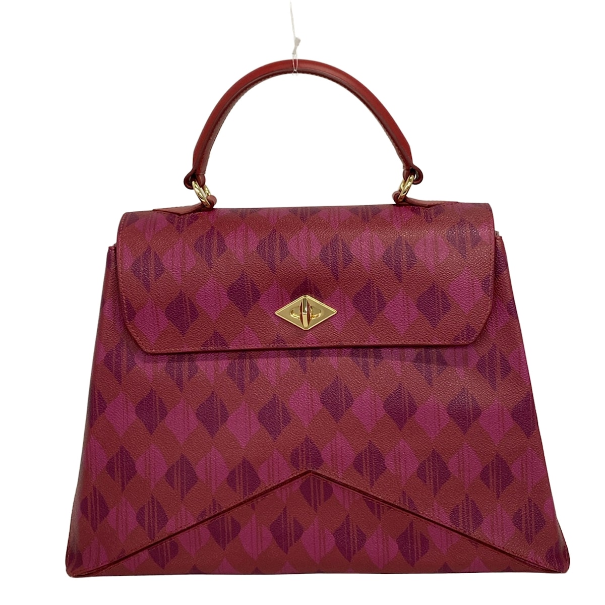 【中古】Ballantyne(バランタイン) DIAMOND BAG ハンドバック ボルドーワイン×パープル×サクラ色 なめし革