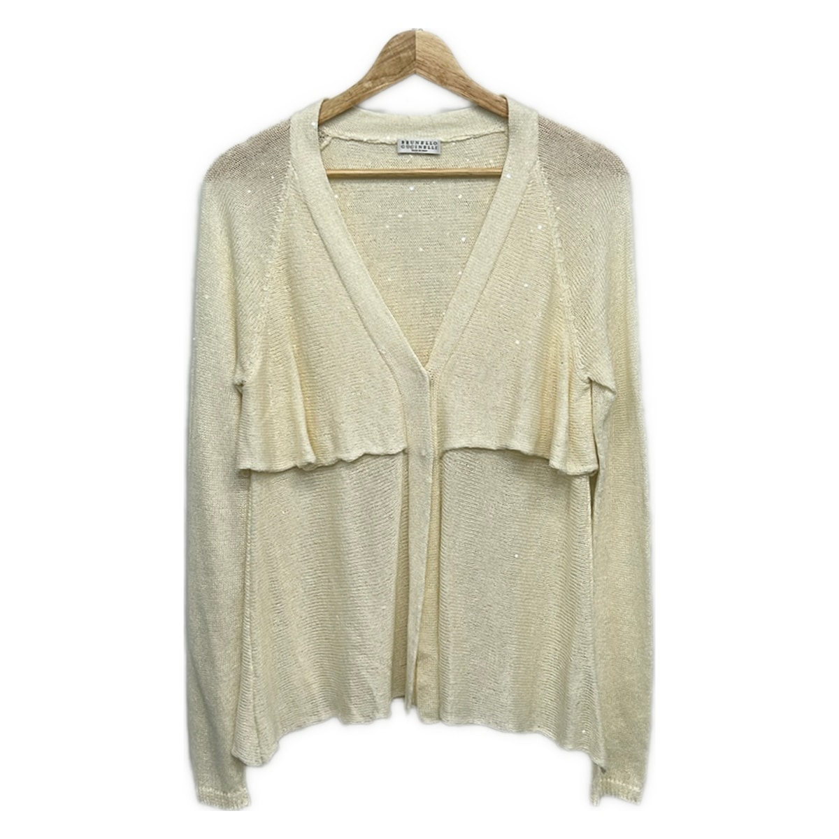 【中古】BRUNELLO CUCINELLI(ブルネロクチネリ) ジレー 長袖/スパンコール 象牙色