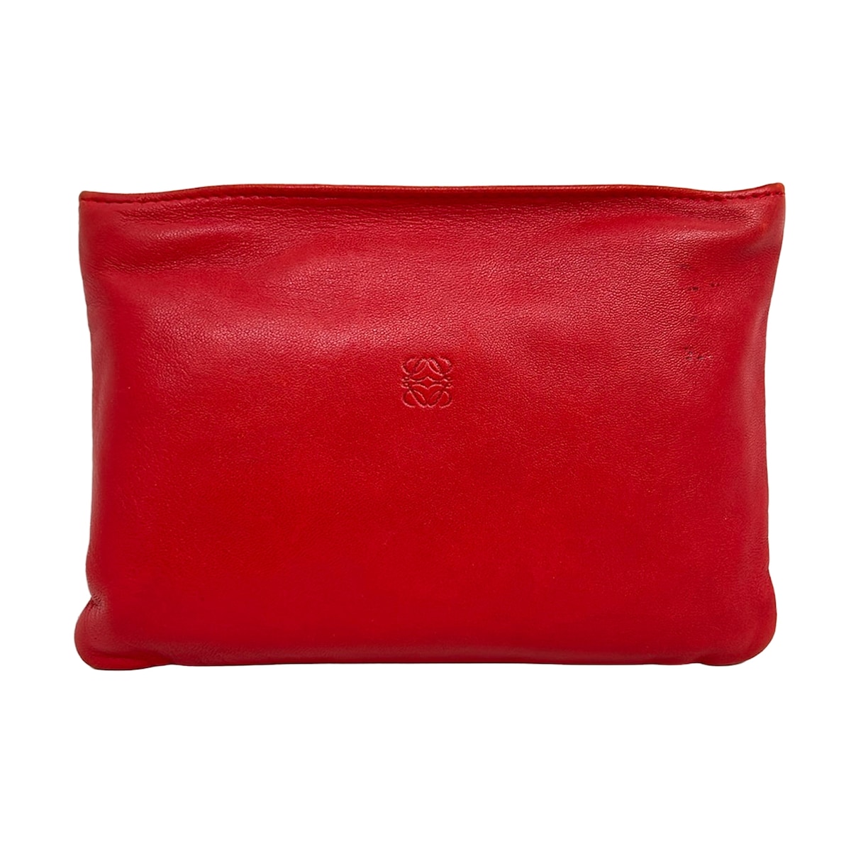 【新着】【中古】LOEWE(ロエベ) ポーチ レッド レザー