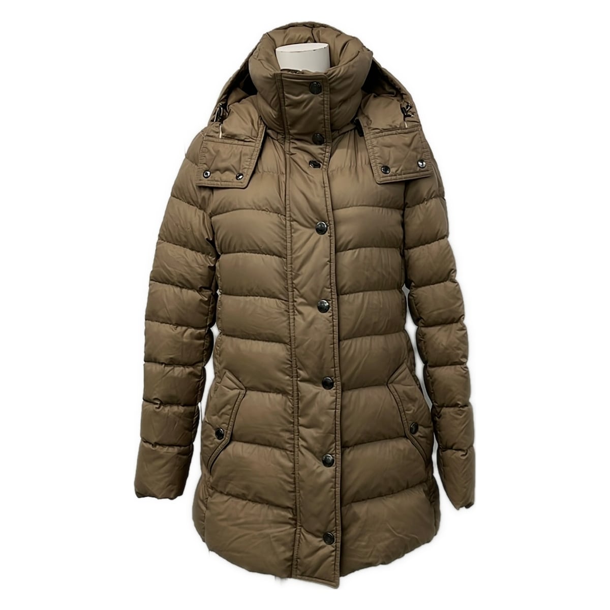 【新着】【中古】Burberry LONDON(バーバリーロンドン) ダウンコート 長袖/ジップアップ/フード着脱可/冬 ライトブラウン