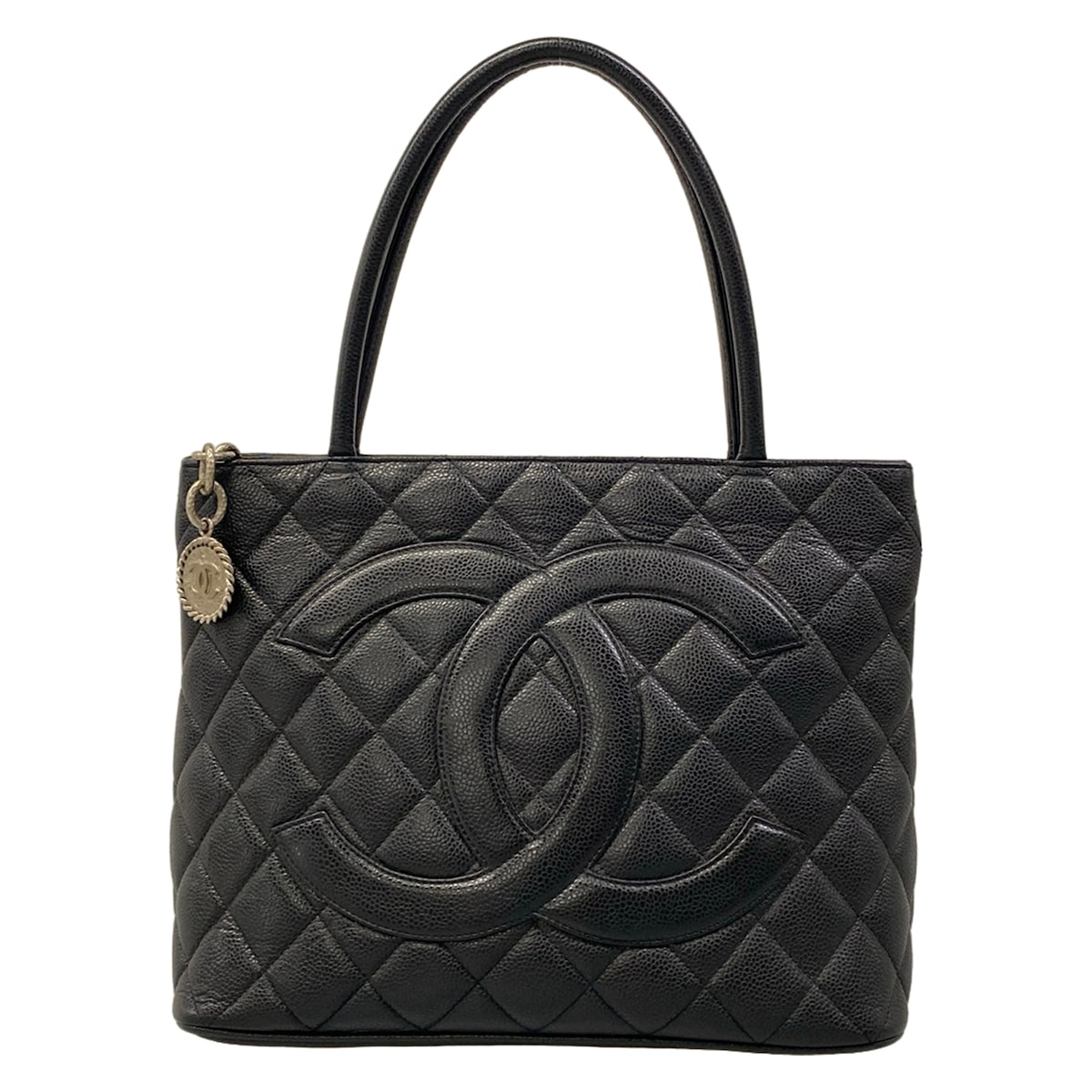 【中古】CHANEL(シャネル) 復刻トート トートバッグ シルバー金具 黒