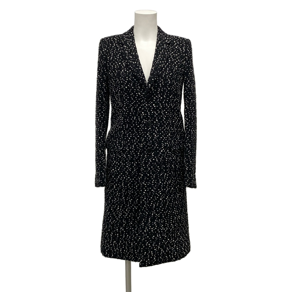 【新着】【中古】SAINT LAURENT PARIS(サンローランパリ) コート 冬物 黒×白 コットン