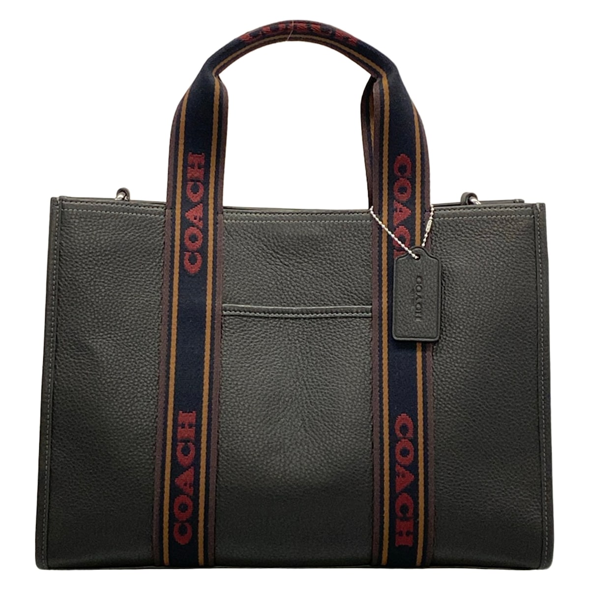 【新着】【中古】COACH(コーチ職) スミス トート 御徒面子 トートバッグ 黒×暗然たる赤銅色×マルチ なめし革