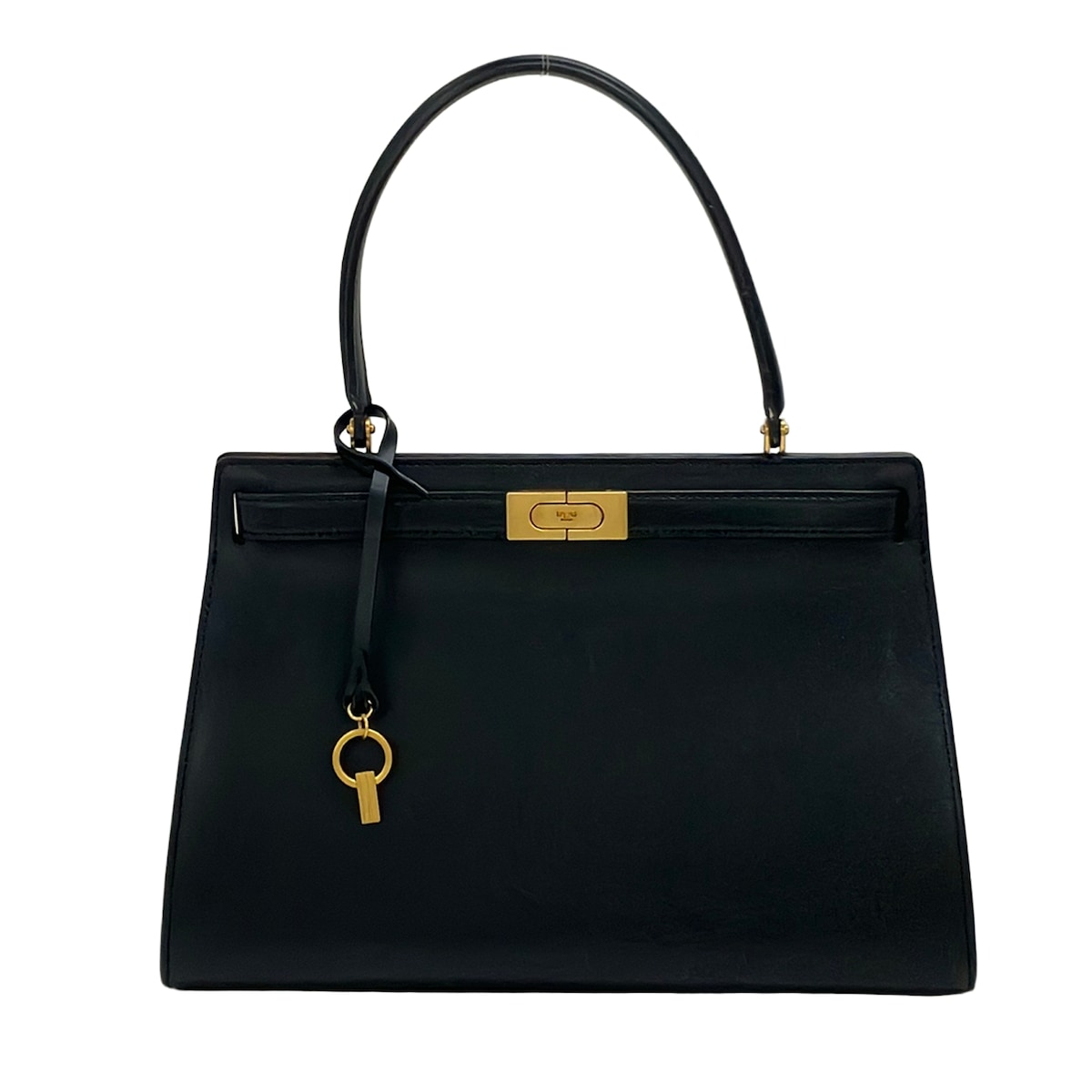 【新着】【中古】TORY BURCH(トリーバーチ) ロバート・エドワード・リー ラジウィル ハンドバック いの一番手持ち部分 黒 なめし革