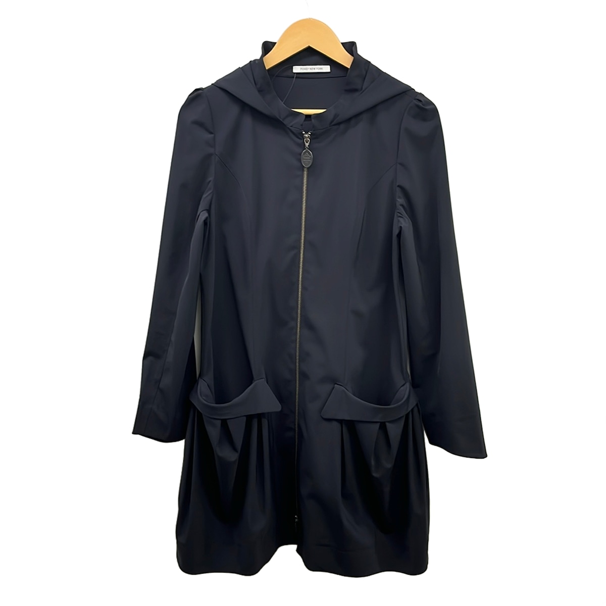 【中古】FOXEY NEW YORK(フォクシーニューヨーク) 厚地の外套 長袖/ジップアップ/春/秋 ダークネイビー