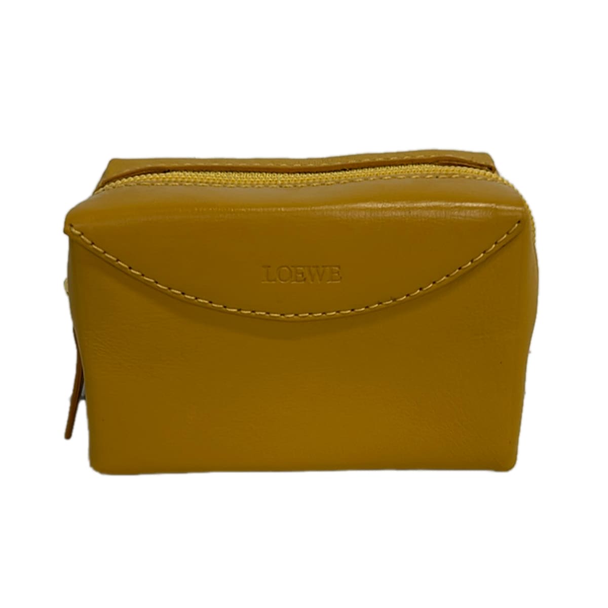 【新着】【中古】LOEWE(ロエベ) コインケース 暗然たる黄色 なめし革