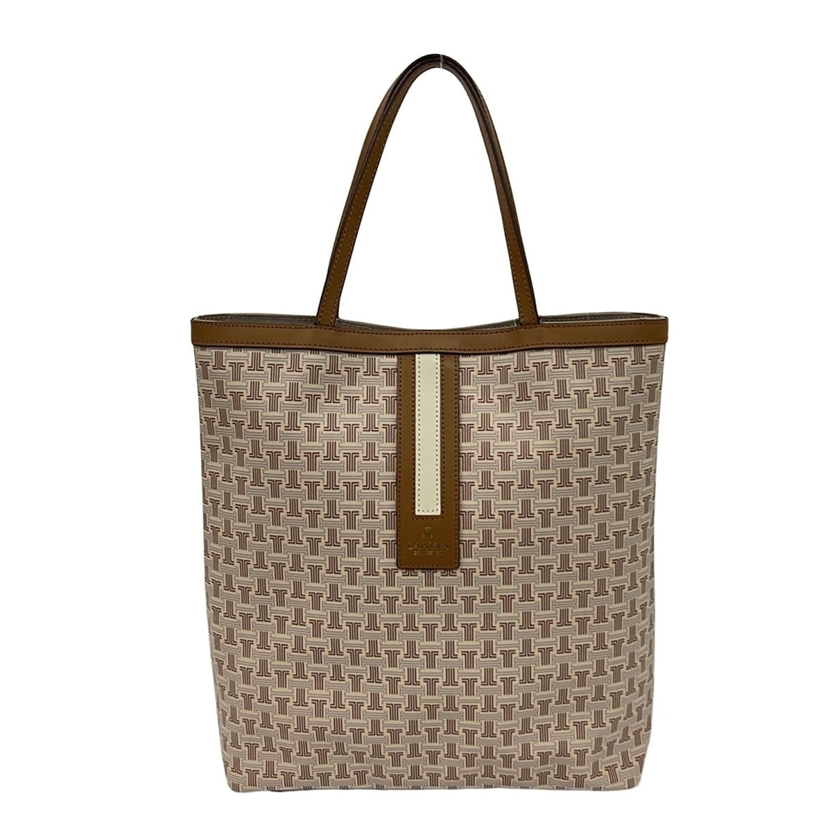 【新着】【中古】LANVIN COLLECTION(ランバンコレクション) トートバッグ ベージュ×赤銅色×象牙色 なめし革