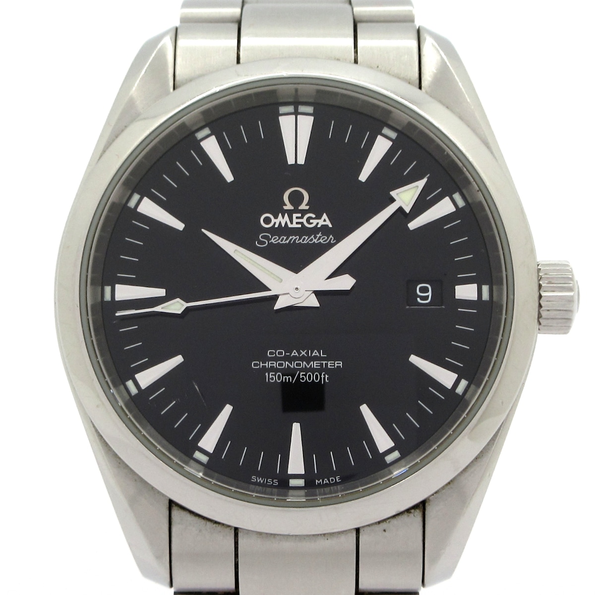 【中古】OMEGA(ゼロ) シーマスター アクアテラ ウオッチ SS/裏スケ 黒