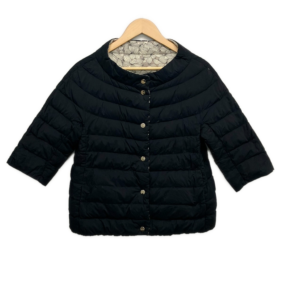 【中古】HERNO(地獄ノ) 落ちこむ上衣 七分袖/リヴァーシブル/冬 ダークネイビー