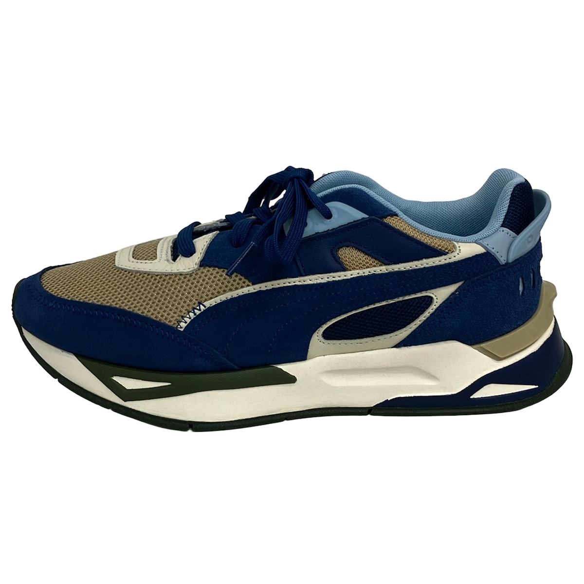 【中古】MAISON KITSUNE(メゾンキツネ) スニーカー 米国海軍×ベージュ×マルチ なめし革