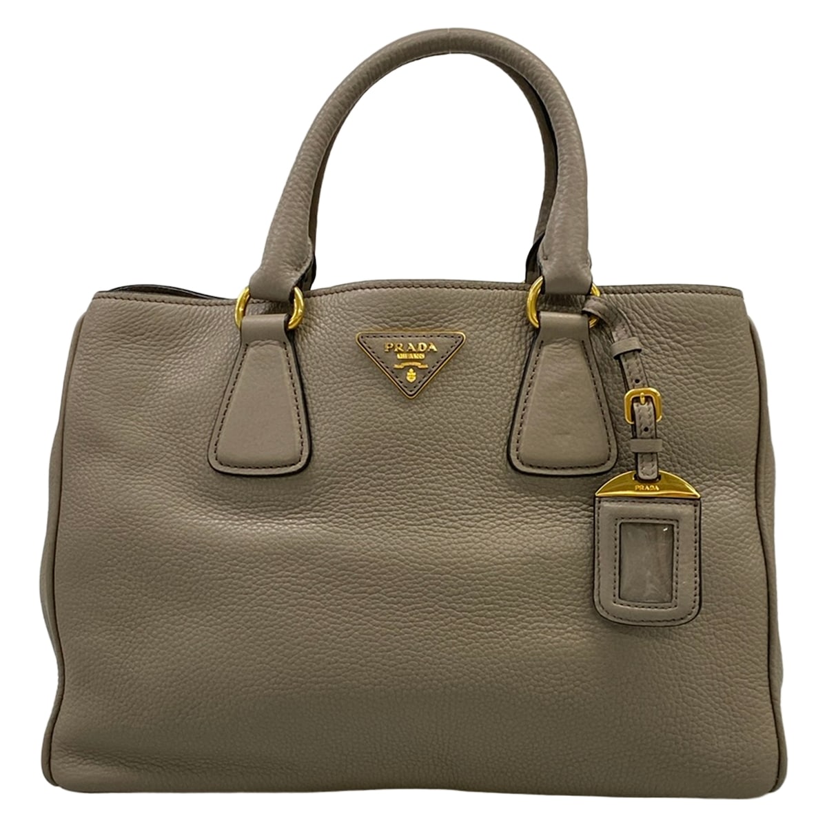 【中古】PRADA(プラダ) トートバッグ 革付け札 ベージュ なめし革 トートバッグ-レディースバッグ-バッグ