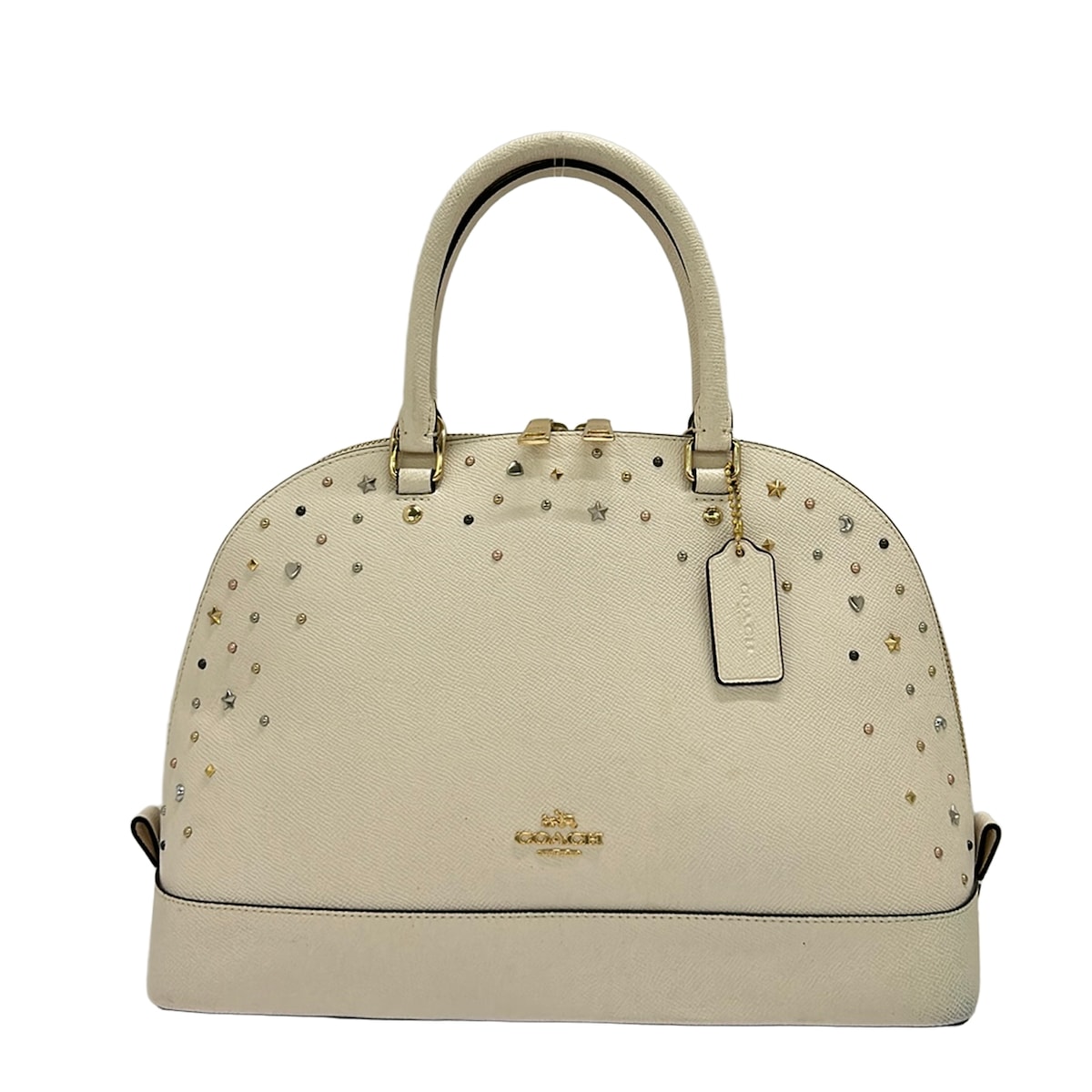 【中古】COACH(コーチ) ハンドバッグ アイボリー レザー