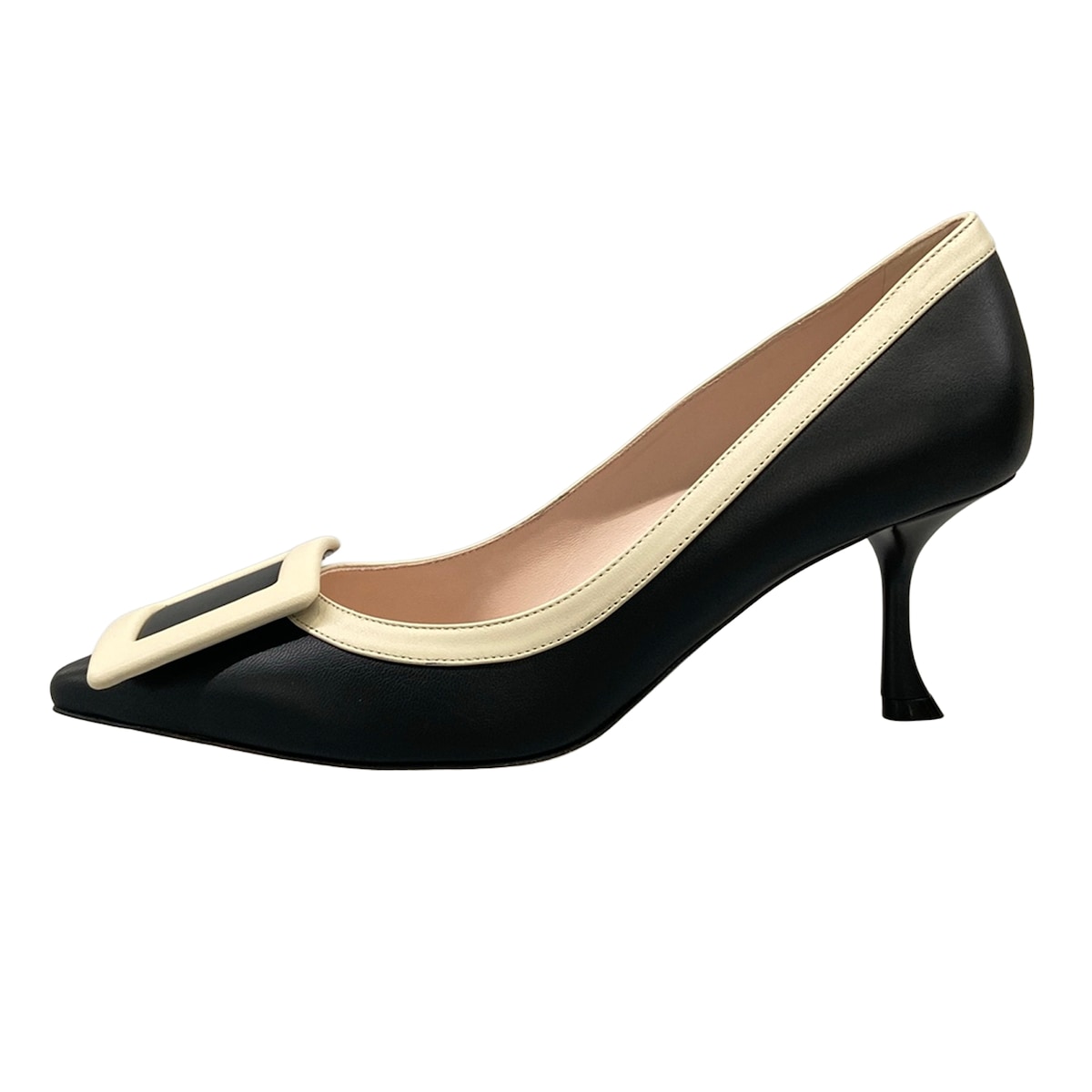 【新着】【中古】RogerVivier(ロジェヴィヴィエ) パンプス 黒×ベージュ レザー