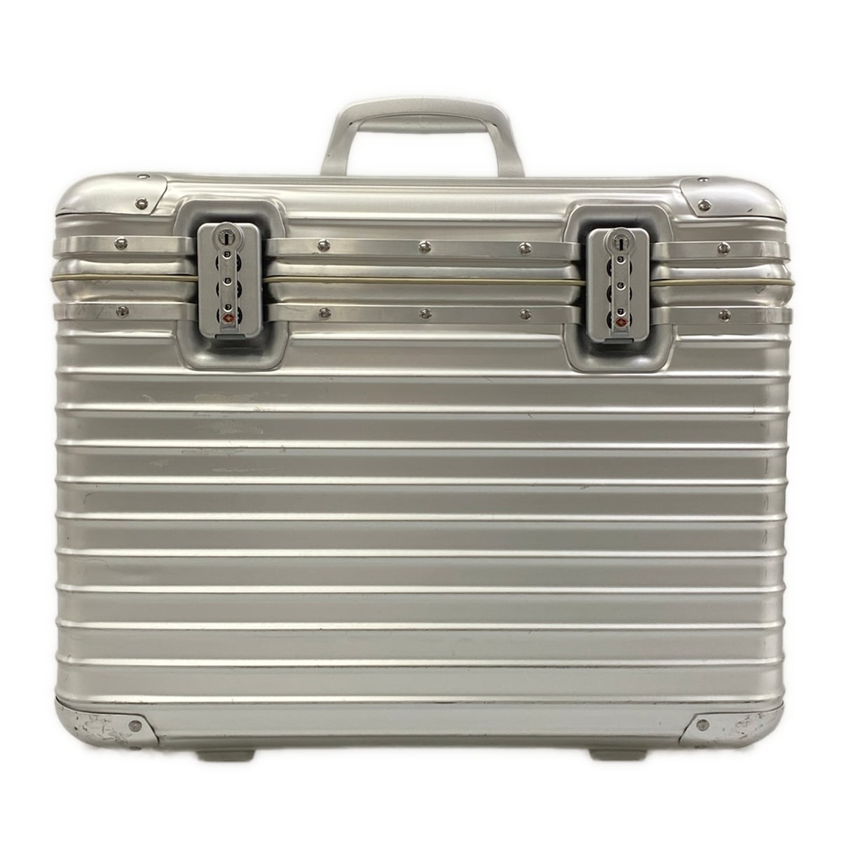 【中古】RIMOWA(リモワ) 飛行士 市街電車 キャリーバッグ 2輪/TSA鍵を掛ける電話番号 しろがね色