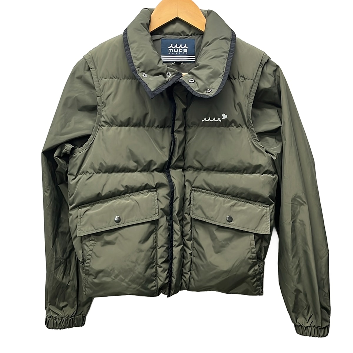 【中古】muta(ムータ) ダウンジャケット 長袖/秋/冬 カーキ×黒
