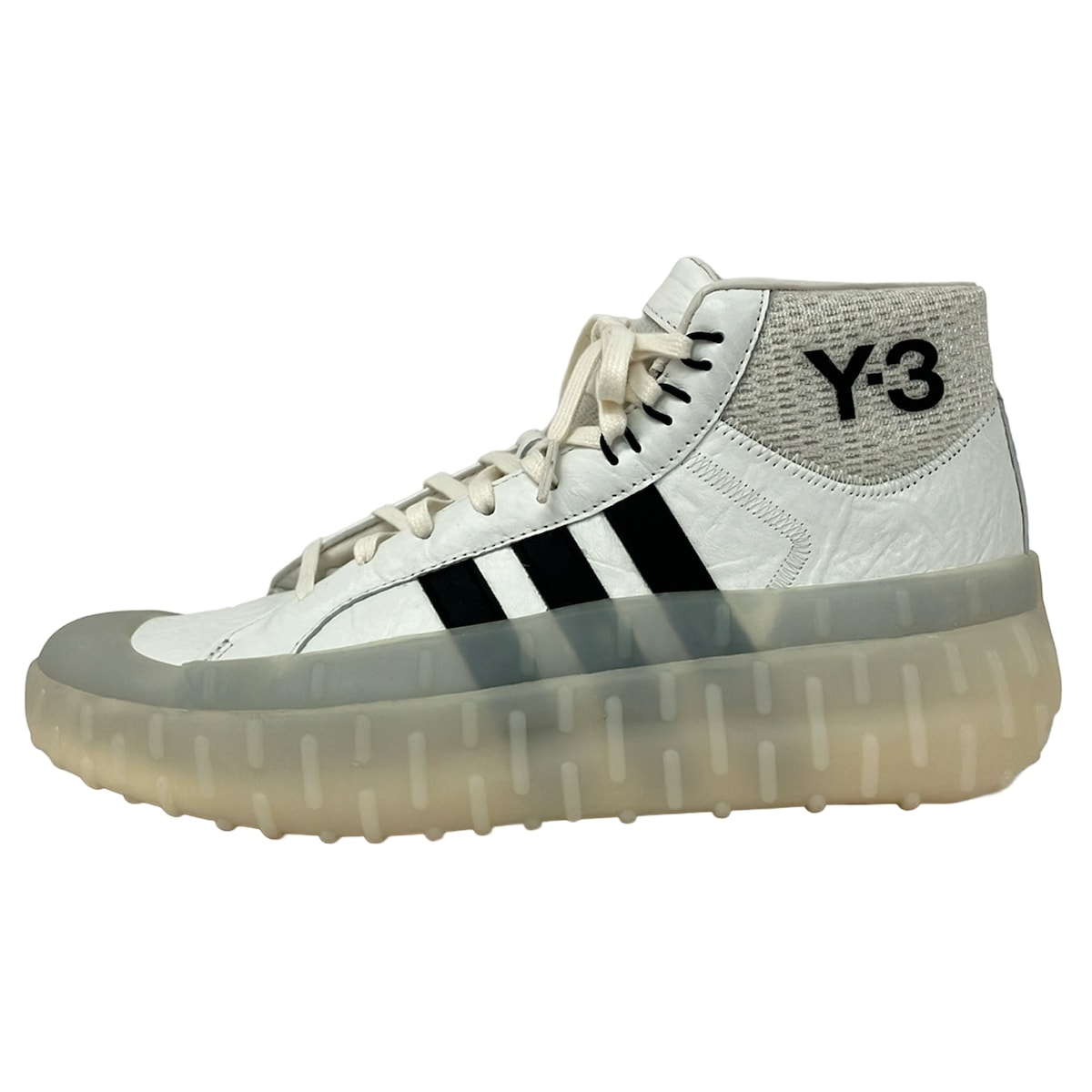 【中古】Y-3(ワイスリー) スニーカー 白×黒 なめし革