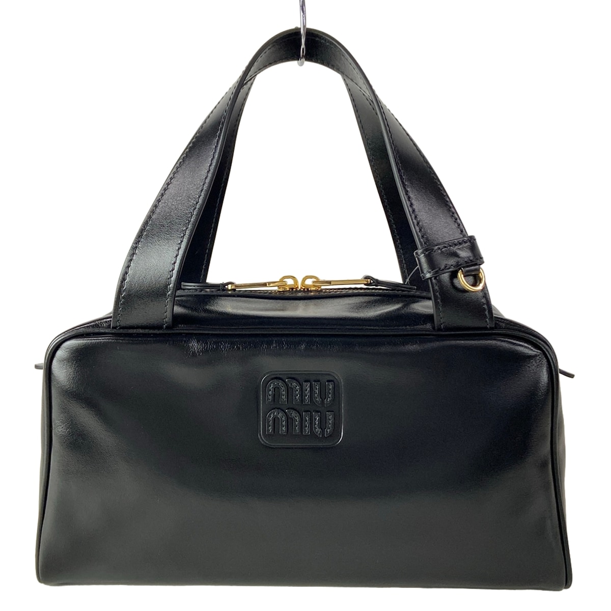 【中古】miumiu(ミュウミュウ) ハンドバック 黒 なめし革