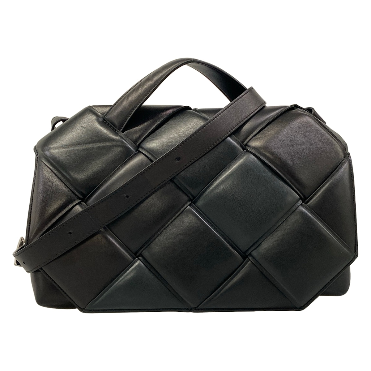 【中古】BOTTEGA VENETA(ボッテガヴェネタ) マキシイントレチャート,いの一番手持ち部分御徒面子 ショルダーバッグ 2way 黒 なめし革