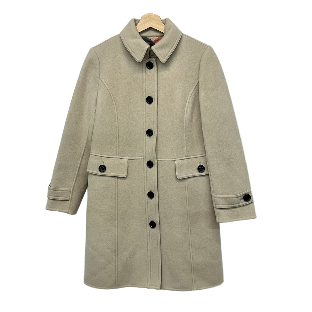 【中古】Burberry LONDON(バーバリーロンドン) 厚地の外套 長袖/秋/冬 薄墨色ベージュ