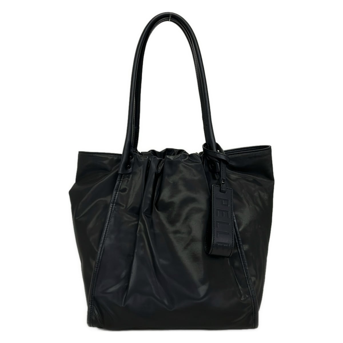 【中古】PELLE BORSA(ペレボルサ) トートバッグ 黒 なめし革