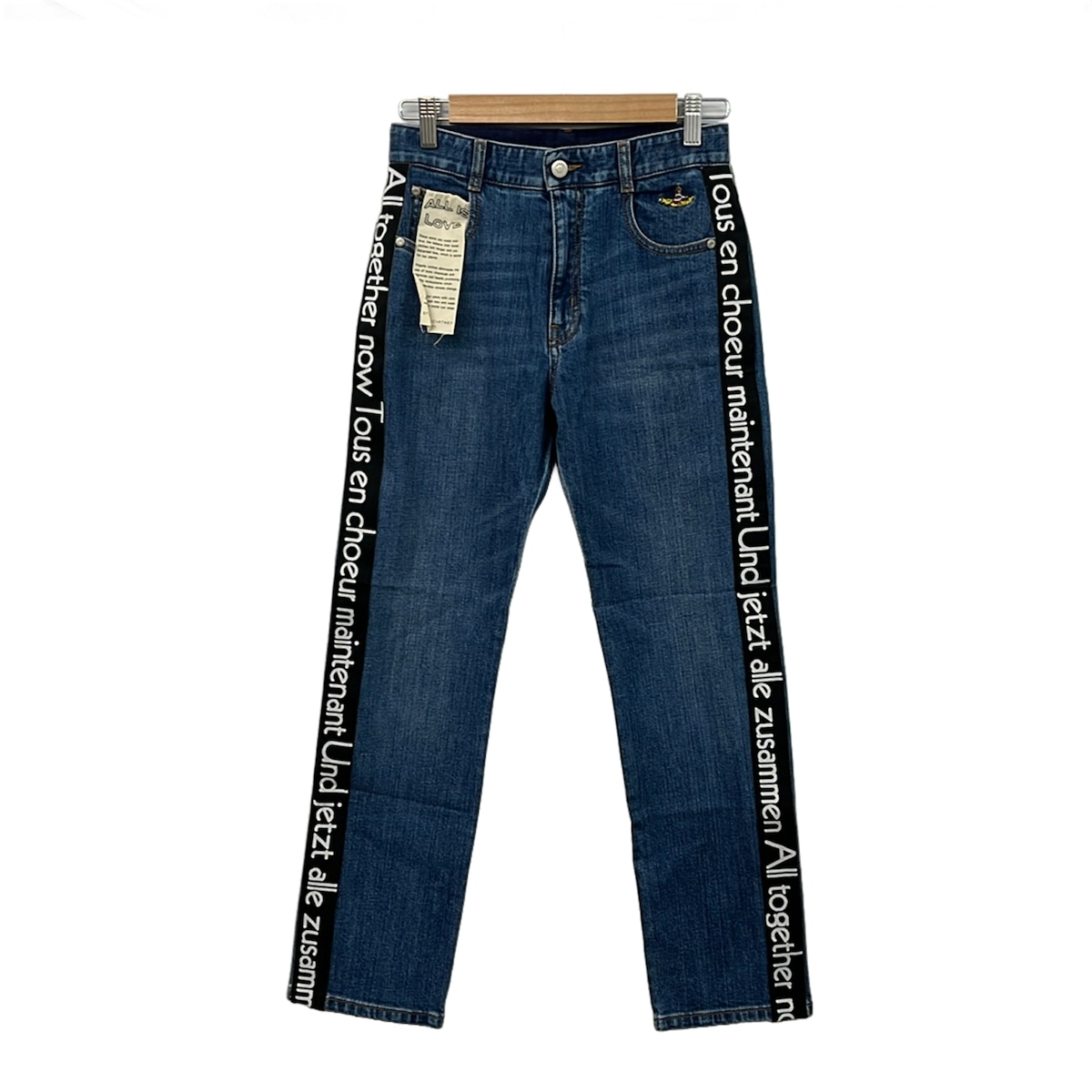 【中古】stellamccartney(ステラマッカートニー) デニム 盛りだくさんレングス/THE BEATLES 青碧×黒×白