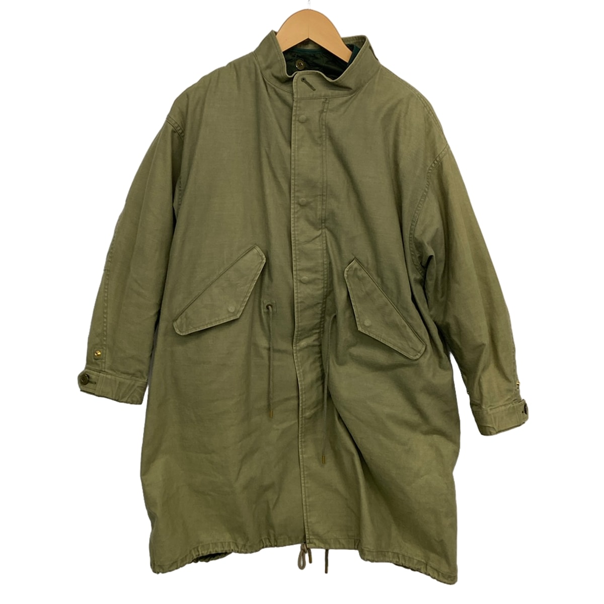 【中古】Drawer(ドゥロワー) 厚地の外套 長袖/ジップアップ/肌付き着脱可/秋/冬 カーキ×黄色緑であること