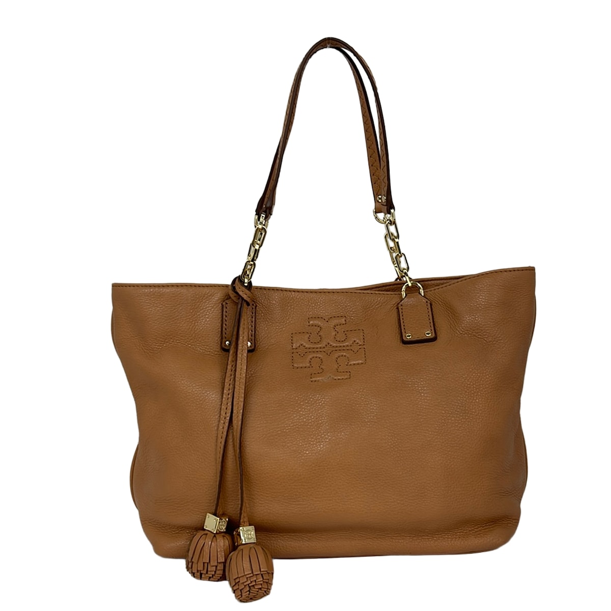 【中古】TORY BURCH(トリーバーチ) トートバッグ ともし火赤銅色 なめし革