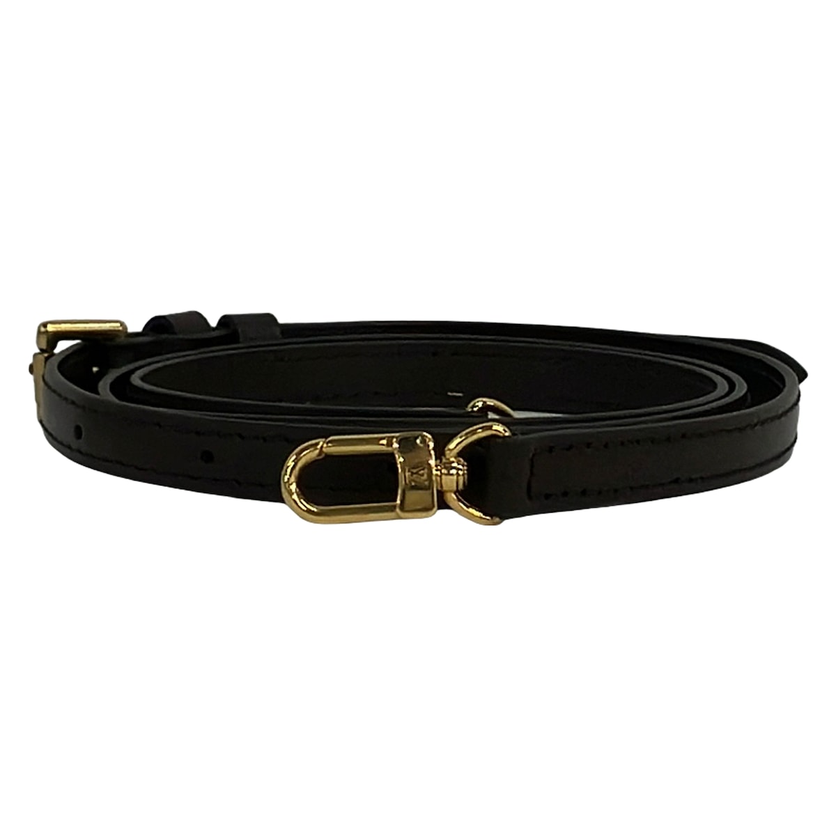 【中古】LOUIS VUITTON(ルイヴィトン) ストラップ(合わせる能力のある、幅1.2コマーシャル、ダミエ用) ストラップ エベヌ なめし革
