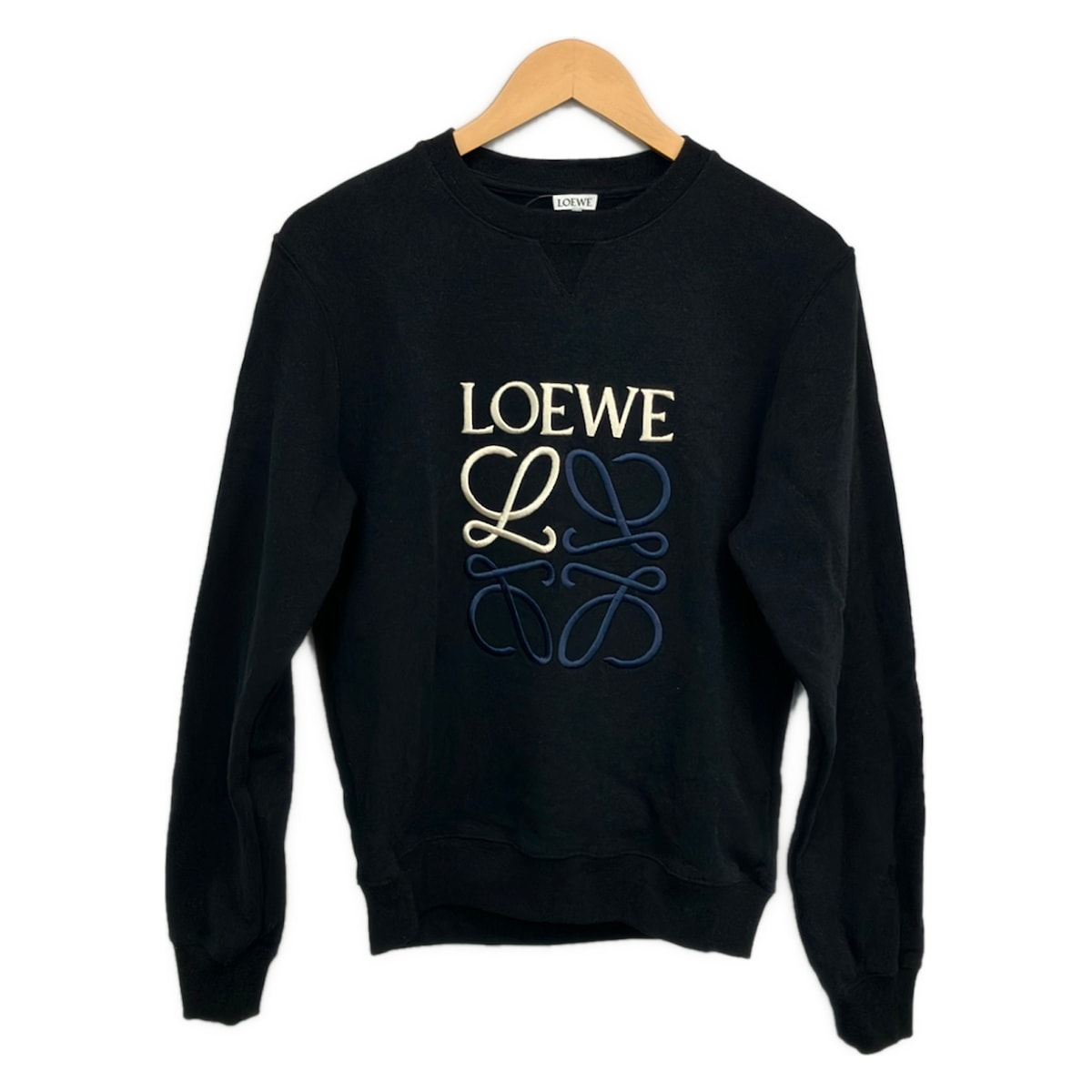 【中古】LOEWE(ロエベ) 調教師 長袖/刺しゅう/アナ瓦 黒×象牙色×ダークネイビー