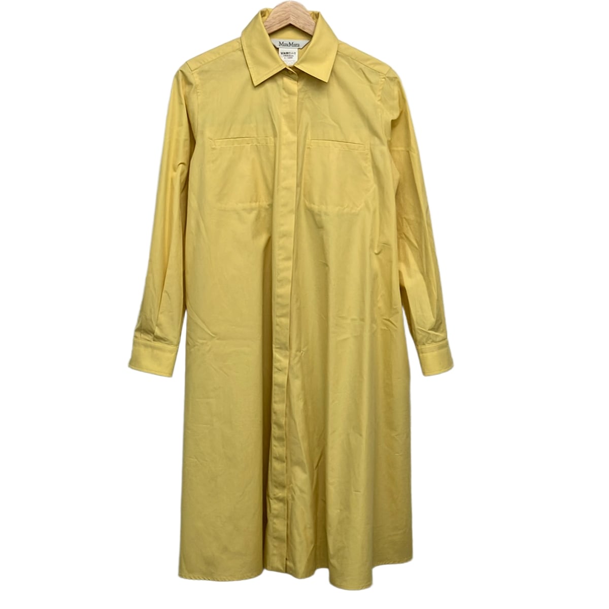 【中古】Max Mara(マックスマーラ) 衣装 レギュラー色合い/長袖/ロング/シャツワンピ 黄色