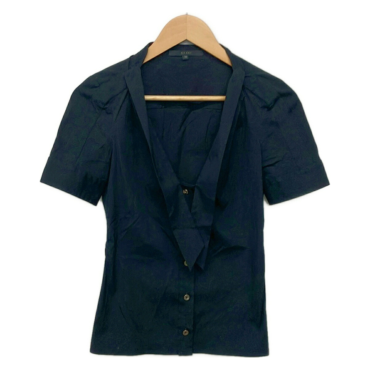 【中古】GUCCI(グッチ) 半袖プルオーバートップ 黒