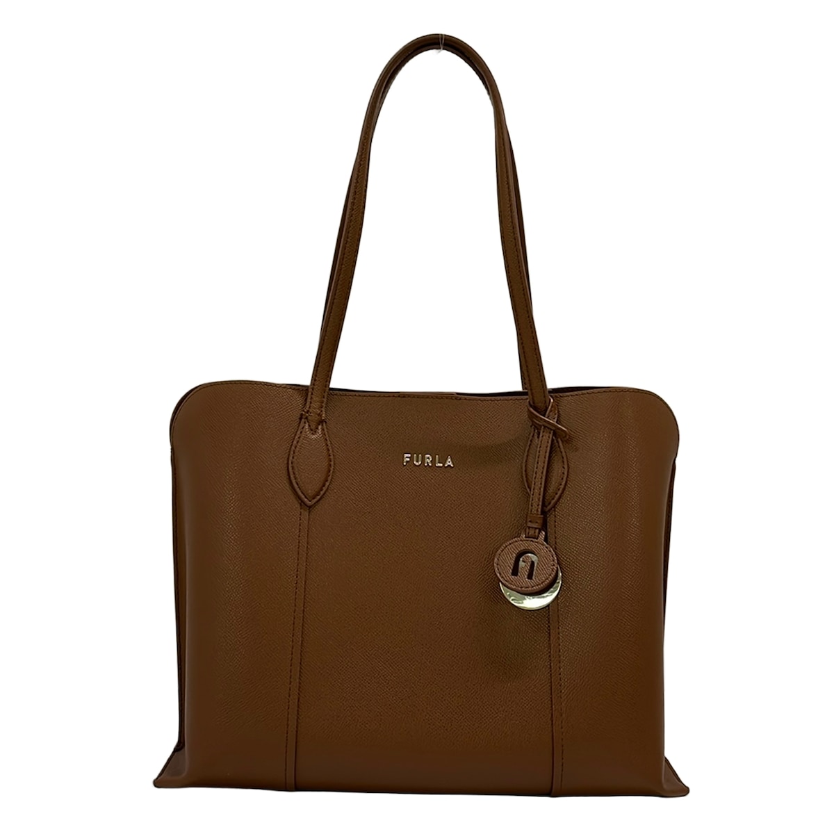 【中古】FURLA(フルラ) トートバッグ うす暗い赤銅色 なめし革