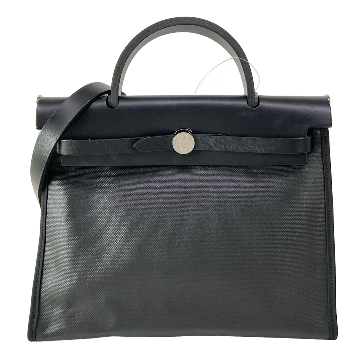 【新着】【中古】HERMES(エルメス) エールバッグジップPM ハンドバック しろがね色金具 黒
