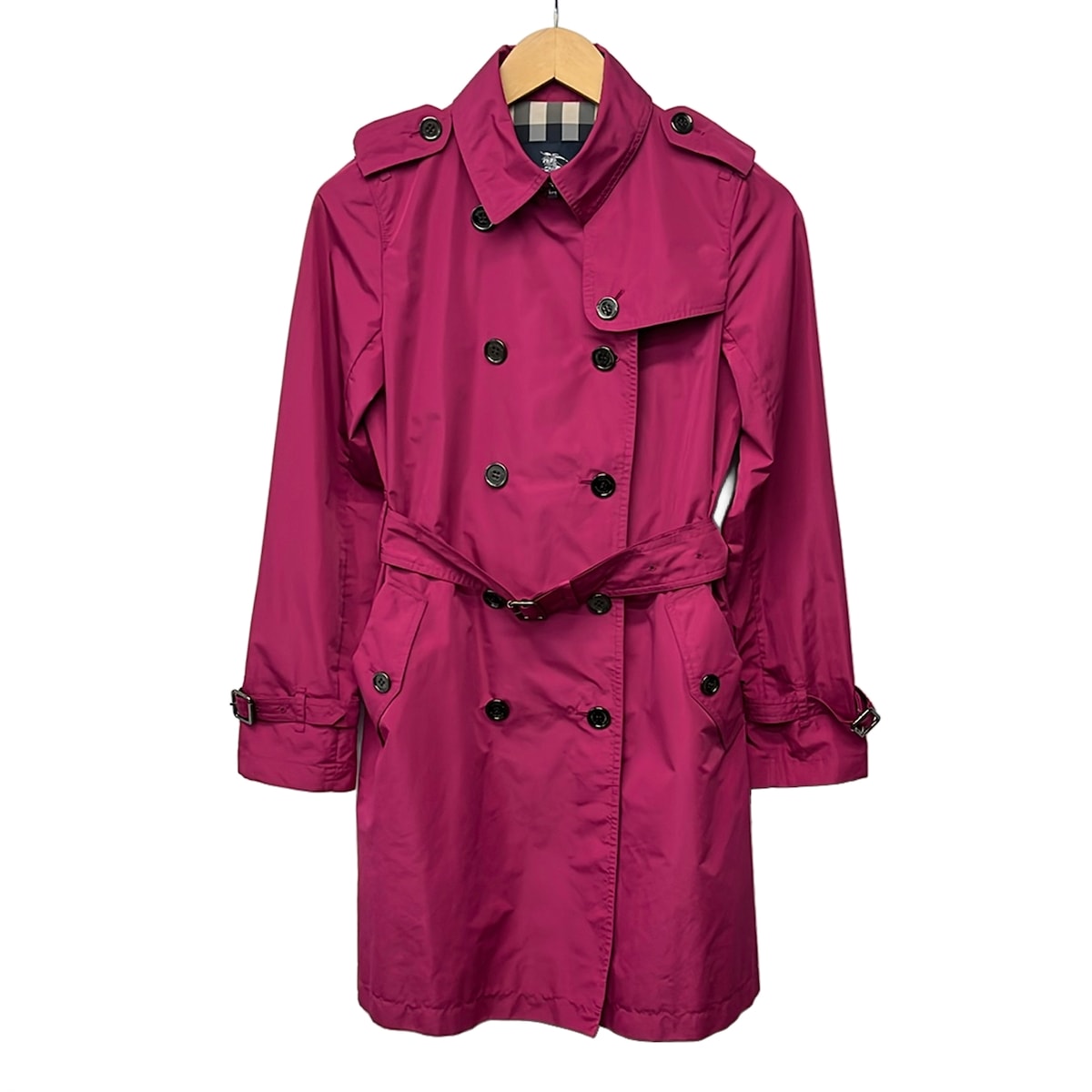 【中古】Burberry LONDON(バーバリーロンドン) トレンチコート 長袖/オール時節 ピンクパープル