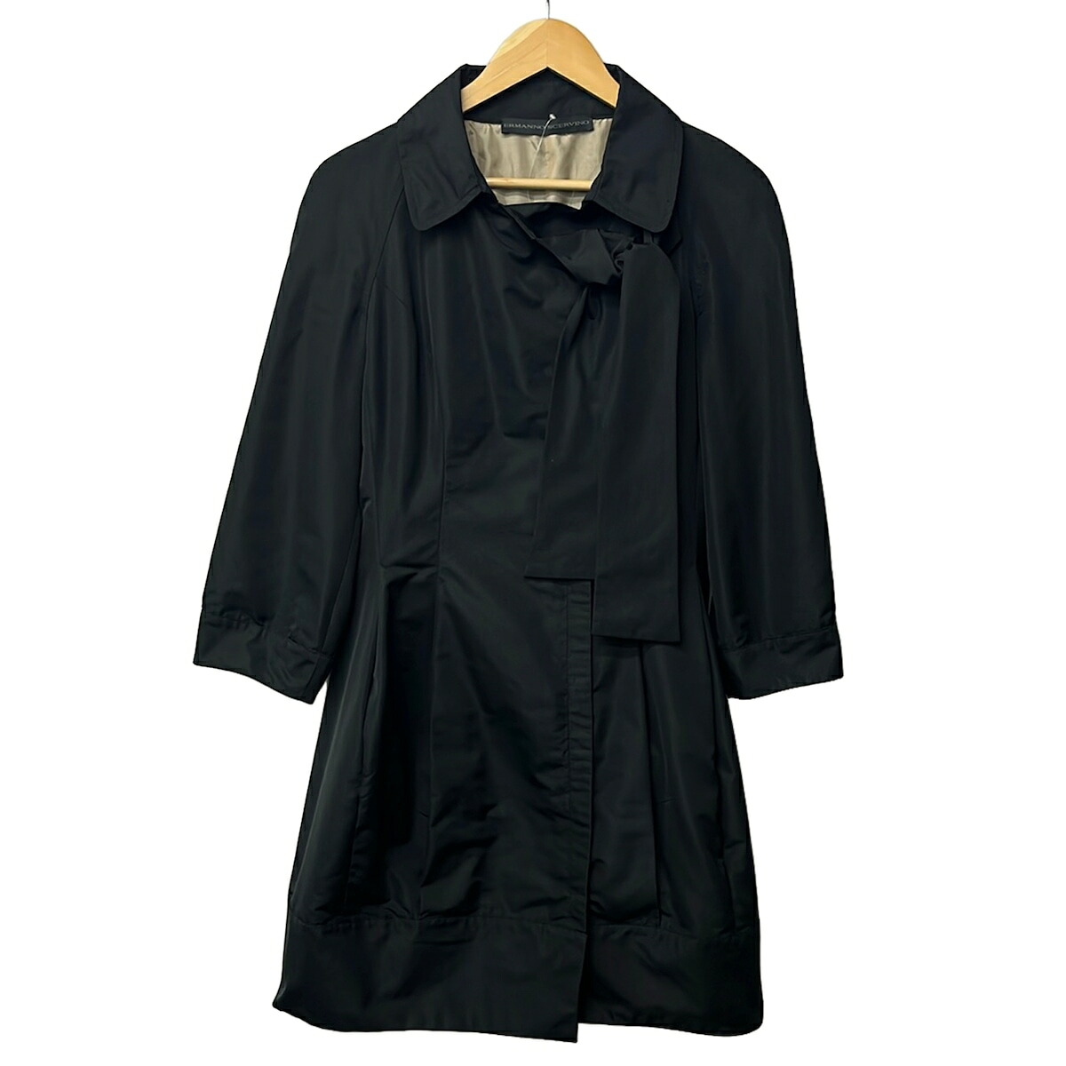 【中古】ERMANNO SCERVINO(エルマノシェルビーノ) 厚地の外套 長袖/春/秋 黒