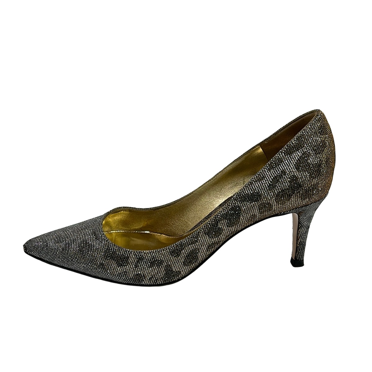 【中古】Gianvito Rossi(ジャンヴィト・ロッシ) パンプス ラメ しろがね色×黒