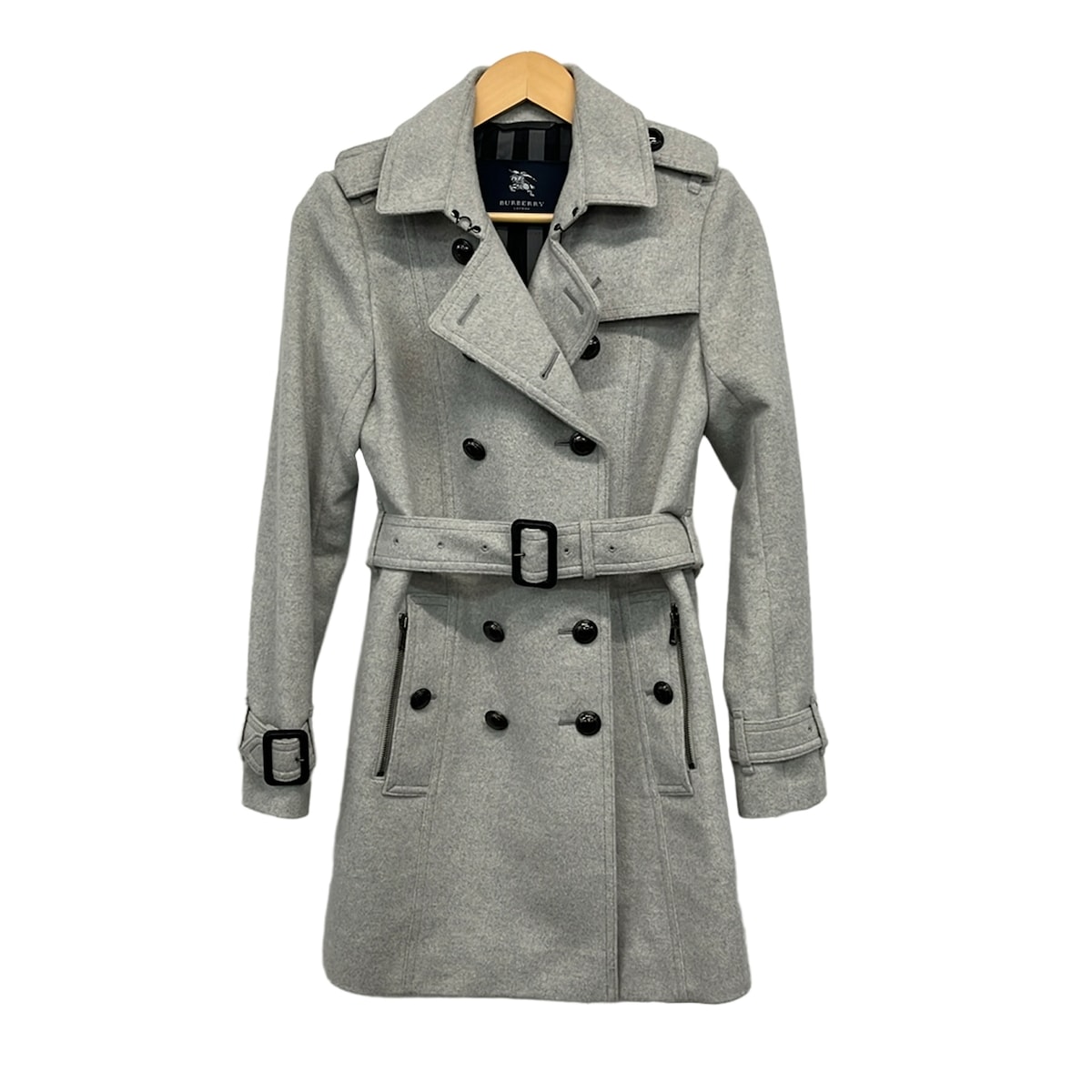 【中古】Burberry LONDON(バーバリーロンドン) P厚地の外套 長袖/秋/冬 点火装置薄墨色