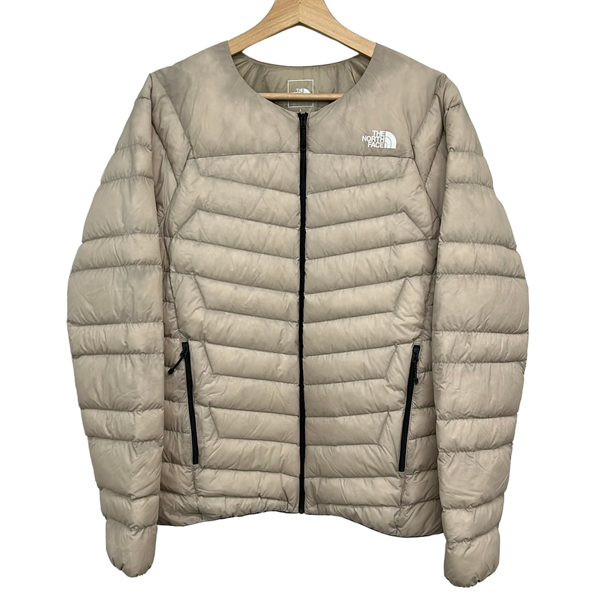 【中古】THE NORTH FACE(北の方人間の顔) 落ちこむ上衣 長袖/ジップアップ/秋/冬 ベージュ