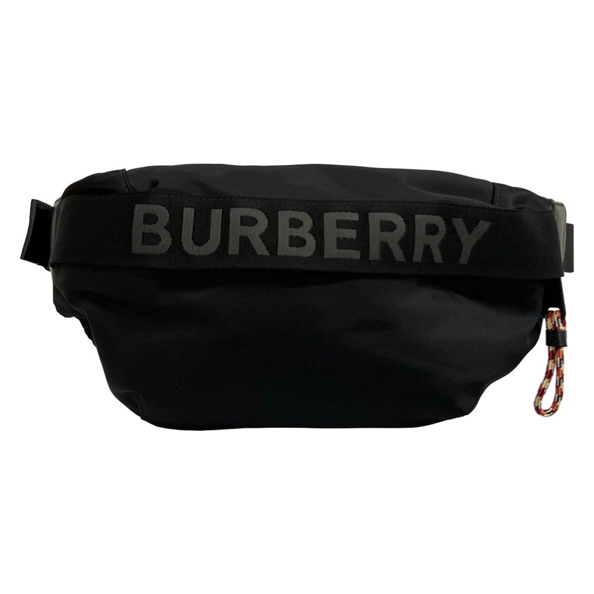 【中古】BURBERRY/Burberry(バーバリー) 三尺帯御徒面子 ロゴタイプ品目 ソニーバムバッグ 酉の方角合財袋 黒 なめし革