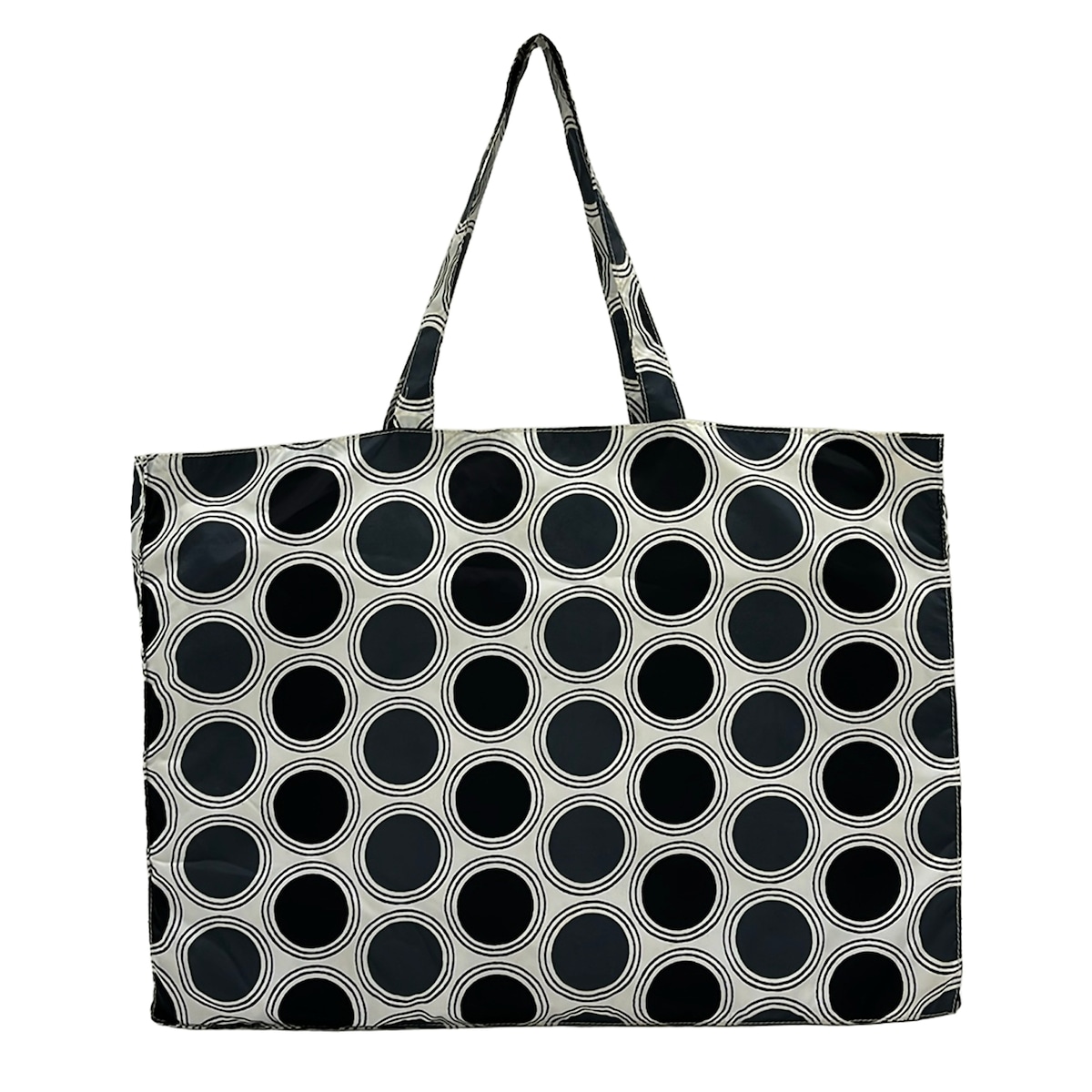 【新着】【中古】MARNI(マルニ) トートバッグ 点点柄 白×黒×うす暗い薄墨色