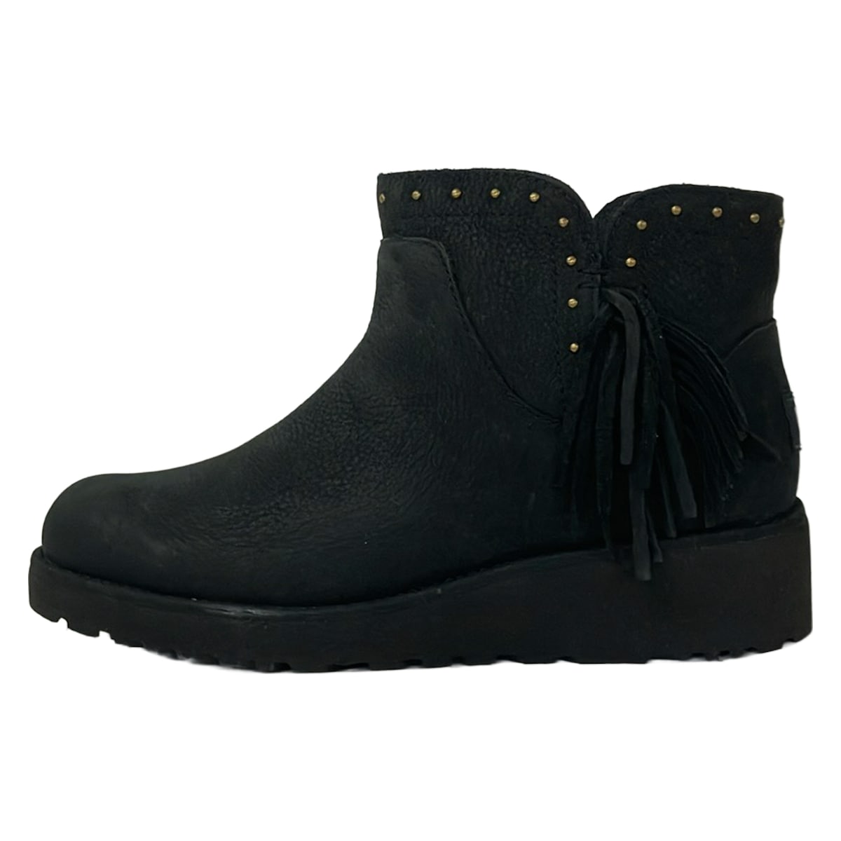 【中古】UGG(アグ) シンディ 遊撃手ブーツ スタッズ/フリンジ 黒