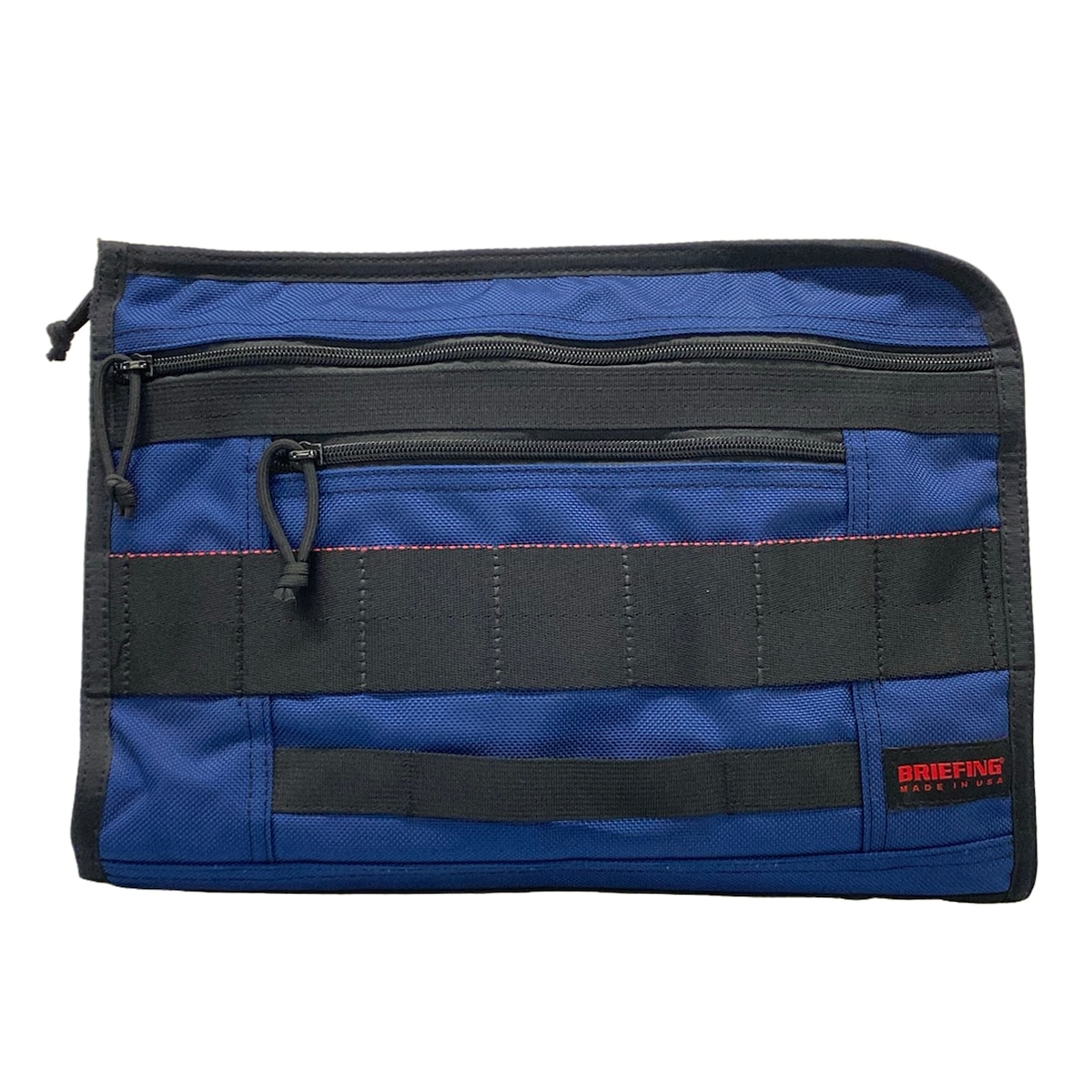 【中古】BRIEFING(ブリーフィング) 御徒面子 マイコン入れもの/L字ジッパー 米国海軍×黒×赤いこと